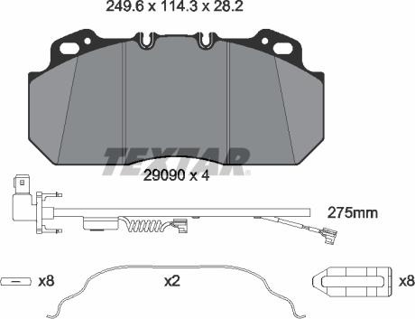 Textar 2909015 - Гальмівні колодки, дискові гальма autocars.com.ua