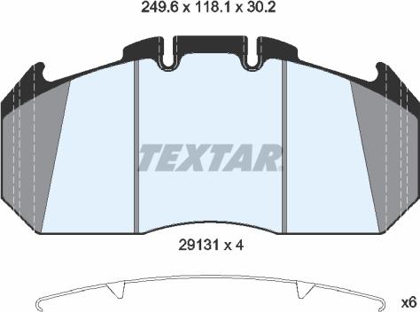 Textar 2913111 - Гальмівні колодки, дискові гальма autocars.com.ua