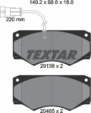 Textar 2913801 - Гальмівні колодки, дискові гальма autocars.com.ua