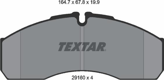 Textar 2916002 - Гальмівні колодки, дискові гальма autocars.com.ua