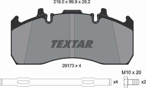 Textar 2917301 - Тормозные колодки, дисковые, комплект autodnr.net