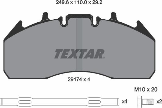 Textar 2917401 - Тормозные колодки, дисковые, комплект autodnr.net