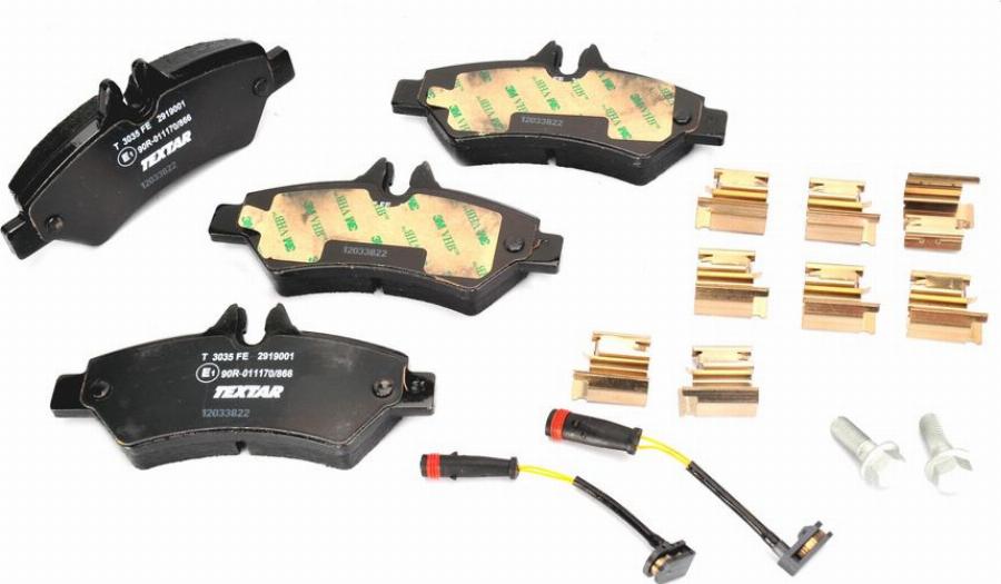 Textar 2919001 - Гальмівні колодки, дискові гальма autocars.com.ua