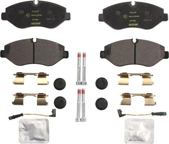 Textar 2919202 - Гальмівні колодки, дискові гальма autocars.com.ua