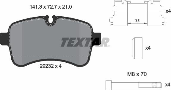 Textar 2923201 - Гальмівні колодки, дискові гальма autocars.com.ua