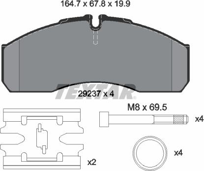 Textar 2923701 - Гальмівні колодки, дискові гальма autocars.com.ua