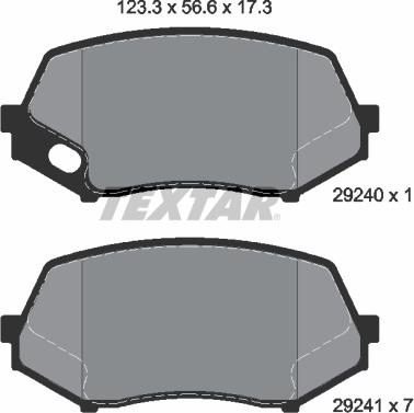 Textar 2924001 - Гальмівні колодки, дискові гальма autocars.com.ua