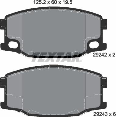 Textar 2924201 - Гальмівні колодки, дискові гальма autocars.com.ua