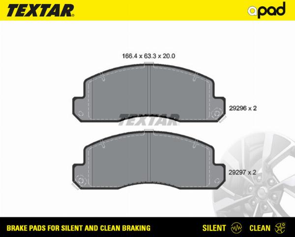 Textar 2929601SC - Гальмівні колодки, дискові гальма autocars.com.ua