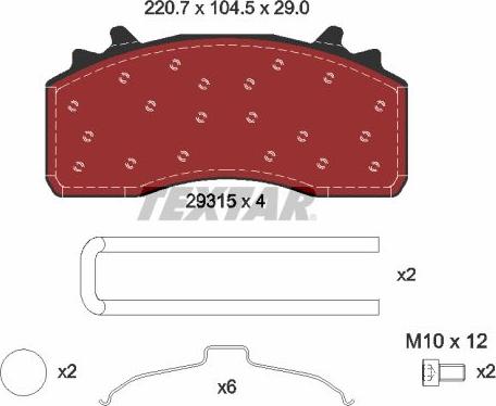 Textar 2931501 - Гальмівні колодки, дискові гальма autocars.com.ua