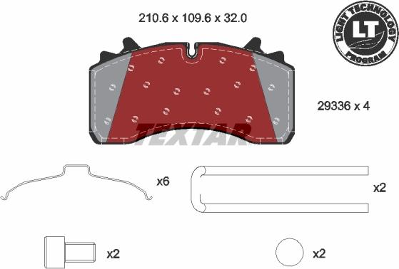 Textar 2933606 - Гальмівні колодки, дискові гальма autocars.com.ua