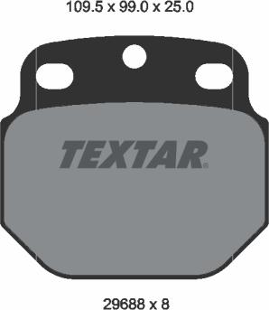 Textar 2968801 - Гальмівні колодки, дискові гальма autocars.com.ua