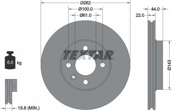 Textar 92064803 - Тормозной диск avtokuzovplus.com.ua