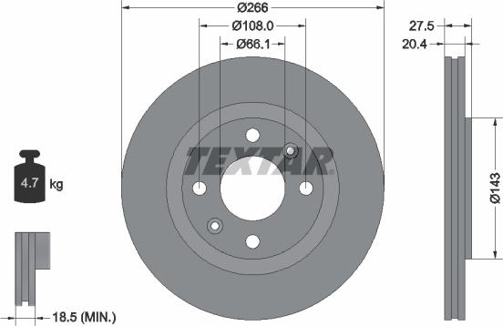 Textar 89003300 - Комплект гальм, дисковий гальмівний механізм autocars.com.ua