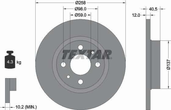 Textar 89004200 - Дисковый тормозной механизм, комплект avtokuzovplus.com.ua