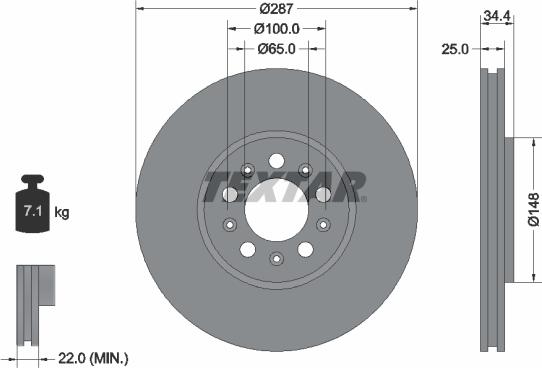 Textar 89006400 - Комплект гальм, дисковий гальмівний механізм autocars.com.ua