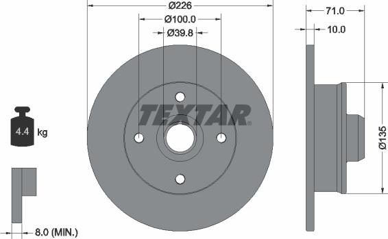 Textar 92041800 - Тормозной диск autodnr.net