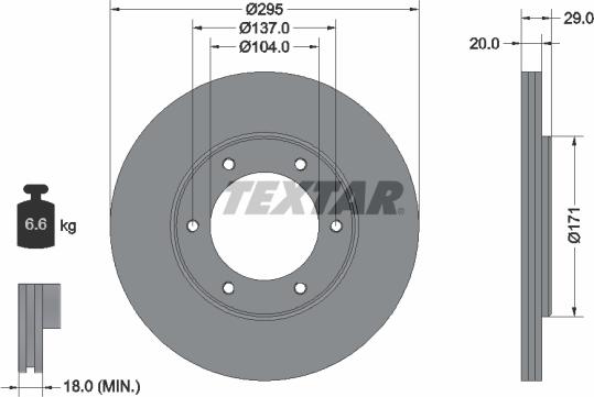 Textar 92035600 - Гальмівний диск autocars.com.ua