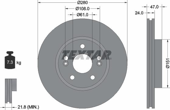 Textar 89014000 - Комплект гальм, дисковий гальмівний механізм autocars.com.ua