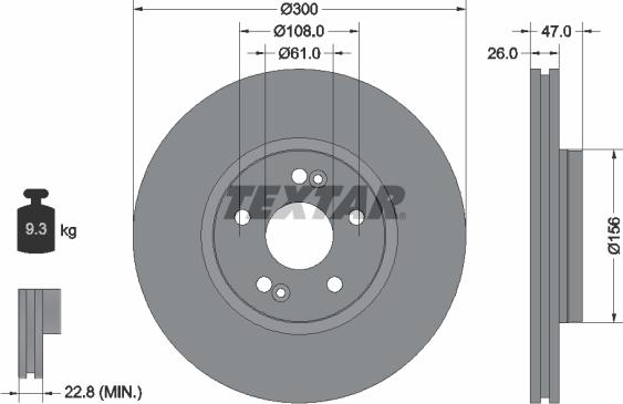 Textar 92119003 - Тормозной диск avtokuzovplus.com.ua