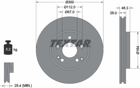 Textar 89014300 - Комплект гальм, дисковий гальмівний механізм autocars.com.ua