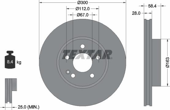 Textar 89017300 - Комплект гальм, дисковий гальмівний механізм autocars.com.ua