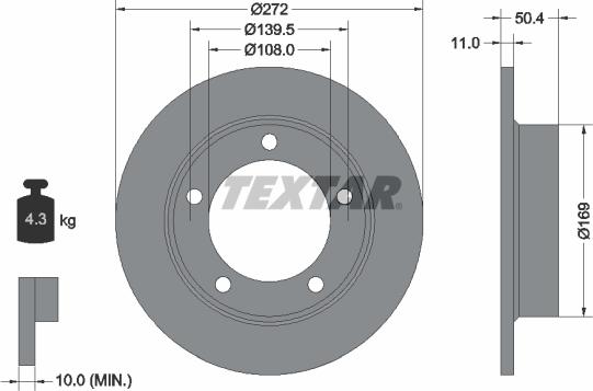 Textar 92019900 - Гальмівний диск autocars.com.ua