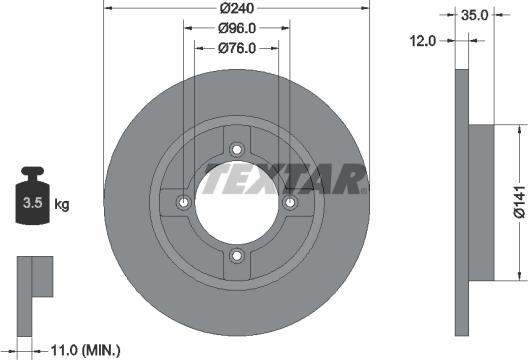 Textar 92029300 - Тормозной диск autodnr.net