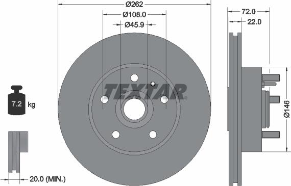 Textar 92031300 - Тормозной диск avtokuzovplus.com.ua