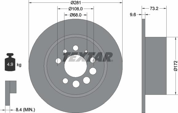 Textar 92031400 - Гальмівний диск autocars.com.ua