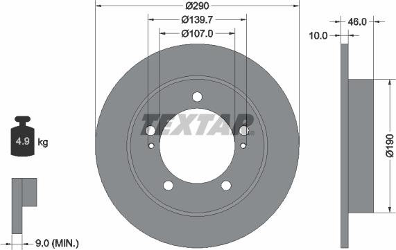 Textar 92036600 - Гальмівний диск autocars.com.ua