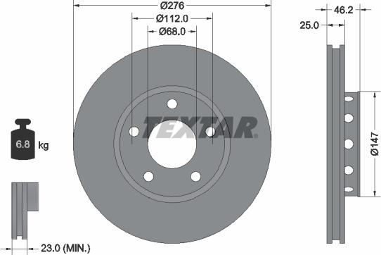 Textar 92037200 - Гальмівний диск autocars.com.ua