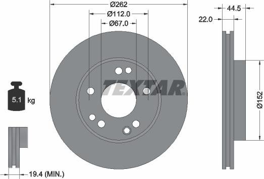 Textar 92038600 - Тормозной диск avtokuzovplus.com.ua