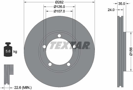 Textar 92039600 - Тормозной диск avtokuzovplus.com.ua