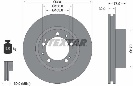 Textar 92039800 - Гальмівний диск autocars.com.ua