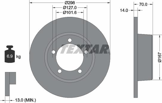 Textar 92040605 - Гальмівний диск autocars.com.ua