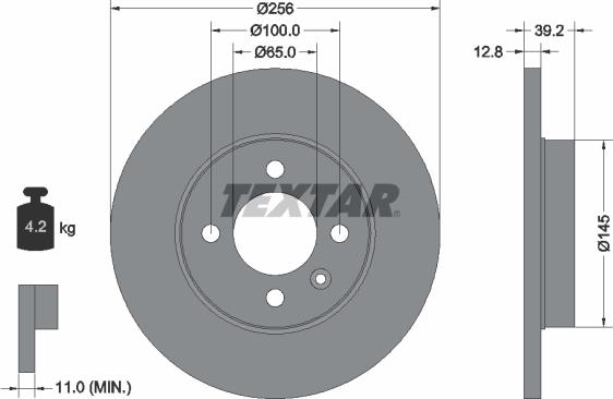 Textar 92041700 - Гальмівний диск autocars.com.ua