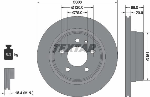 Textar 92042700 - Гальмівний диск autocars.com.ua