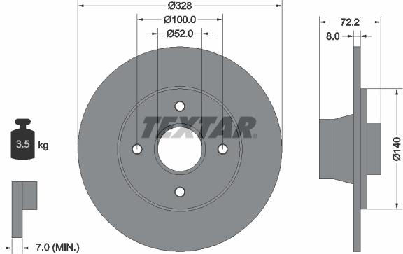 Textar 92049200 - Гальмівний диск autocars.com.ua