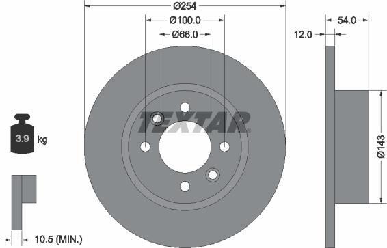 Textar 92051500 - Тормозной диск avtokuzovplus.com.ua