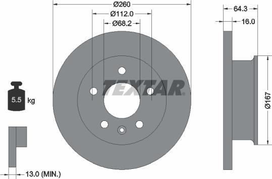 Textar 92055900 - Тормозной диск autodnr.net