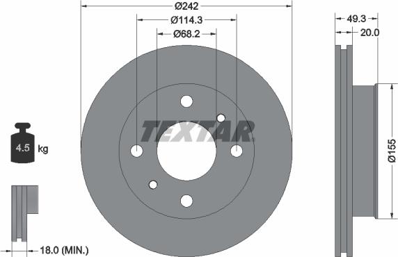 Textar 92056200 - Тормозной диск autodnr.net