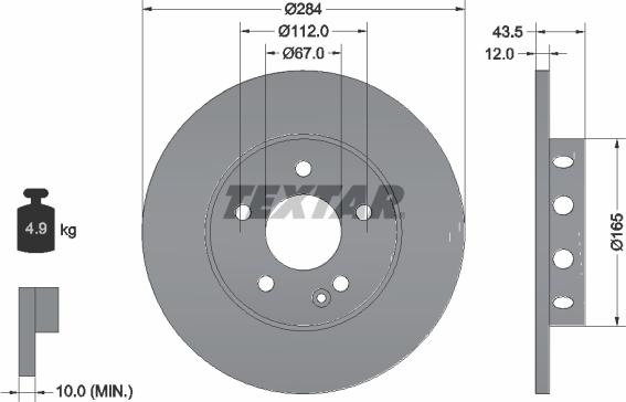 Textar 92059300 - Гальмівний диск autocars.com.ua