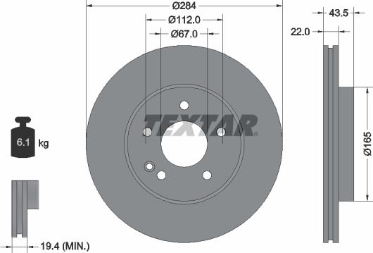 Textar 92059400 - Тормозной диск avtokuzovplus.com.ua