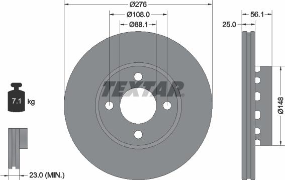 Textar 92060500 - Тормозной диск avtokuzovplus.com.ua