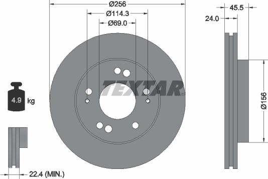 Textar 92063000 - Гальмівний диск autocars.com.ua