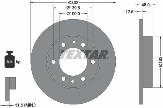 Textar 92063400 - Гальмівний диск autocars.com.ua