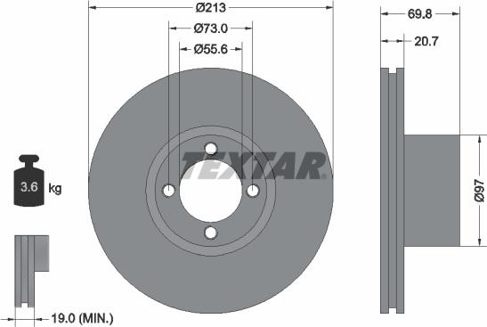 Textar 92064700 - Тормозной диск autodnr.net