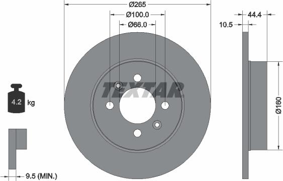 Textar 92064900 - Тормозной диск avtokuzovplus.com.ua