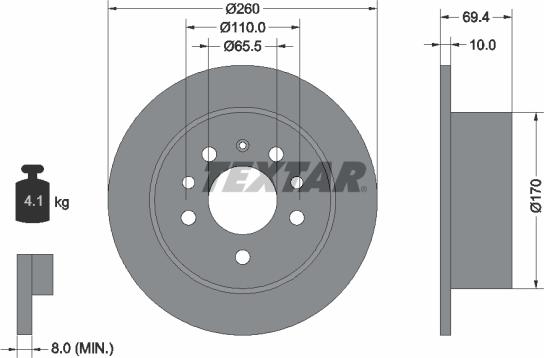 Textar 92068800 - Гальмівний диск autocars.com.ua